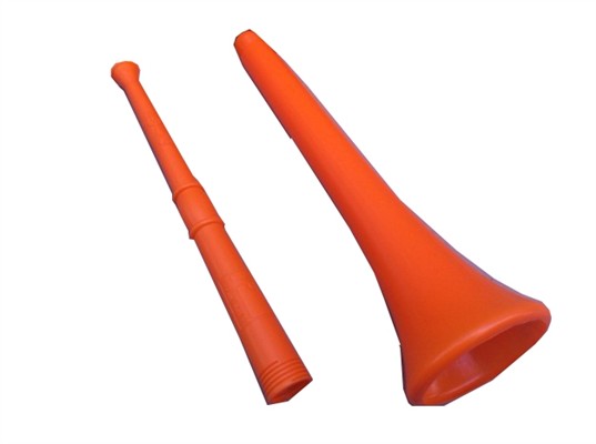 Two torsional vuvuzela fans horn