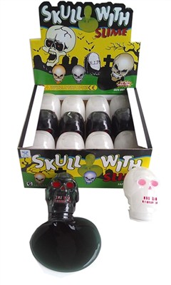 Environmental black and white skull and crossbones slime