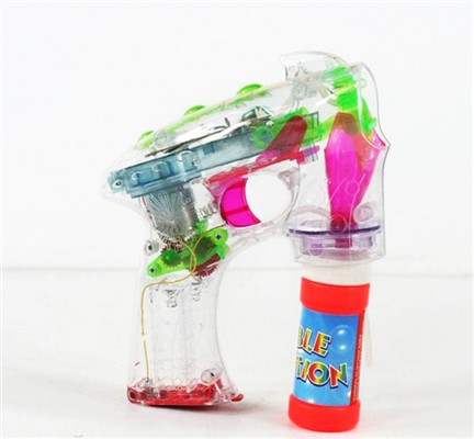 Transparent four lights flash bubble gun