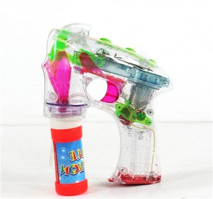 Transparent four lights flash bubble gun