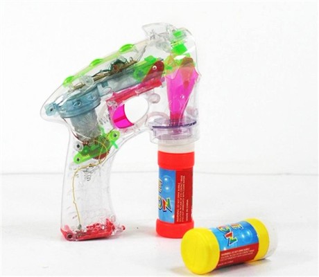 Transparent four lights flash bubble gun