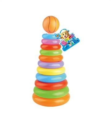 11-story basketball head rainbow rings
