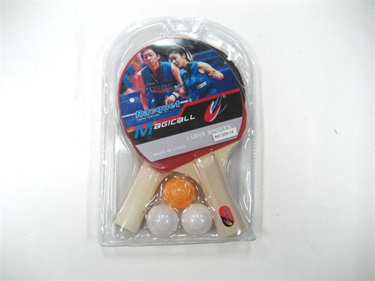 Table tennis bats with three balls