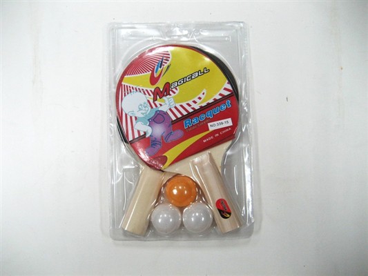 Table tennis bats with three balls