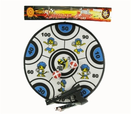 A needle gun ball dart target