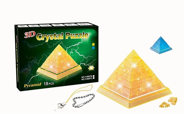 Pyramid crystal building blocks = mobile phone strap (18pcs)