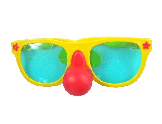 Glasses with red nose