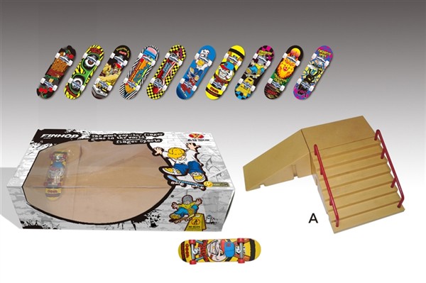Alloy practical props finger skateboard set