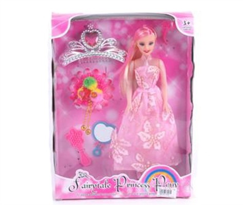 11.5-inch evening dress Barbie with Crown mirror combing beam