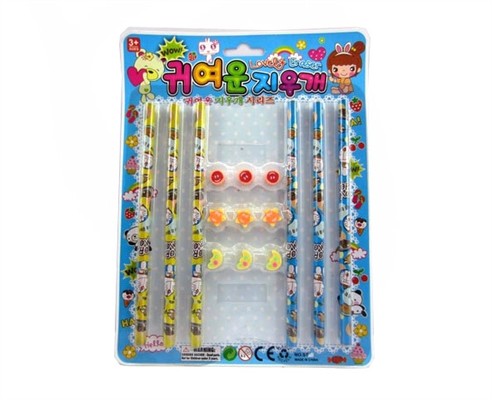 6 pencil + sun + moon + stars eraser