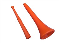 Two torsional vuvuzela fans horn