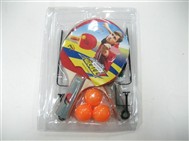 Table tennis bats with three balls 