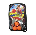 Table tennis bats with three balls