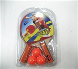 Table tennis bats with three balls