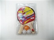 Table tennis bats with three balls