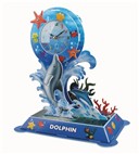 Three-dimensional puzzle clock - Dolphins (19pcs)