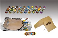 Alloy practical props finger skateboard set