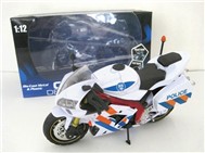 Alloy the taxiing police motorcycle with sound and light