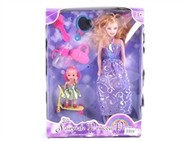 11.5-inch evening dress barbie with small Barbie scooter bag baby bottles mirror and comb