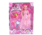 11.5-inch evening dress Barbie with Crown mirror combing beam